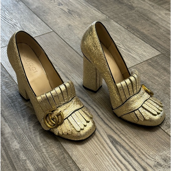 Gucci GG Logo Leather Loafer Pumps - Picture 2 of 6